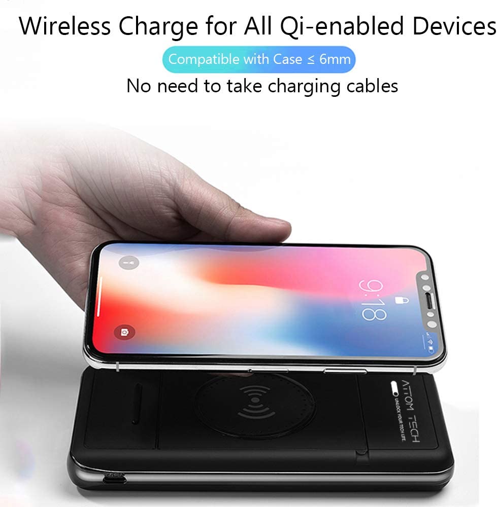 Wireless Charger Power Bank Phone Stand 10000mAh Qi Wireless External Battery