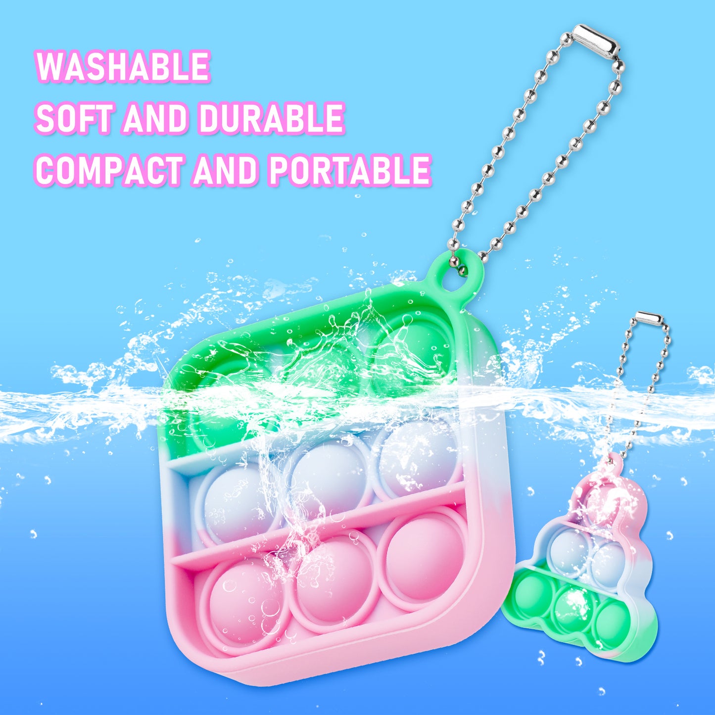 4PCS Mini Pop Keychains Push Bubble Fidget Sensory Toy Set, Simple Fidget Toy