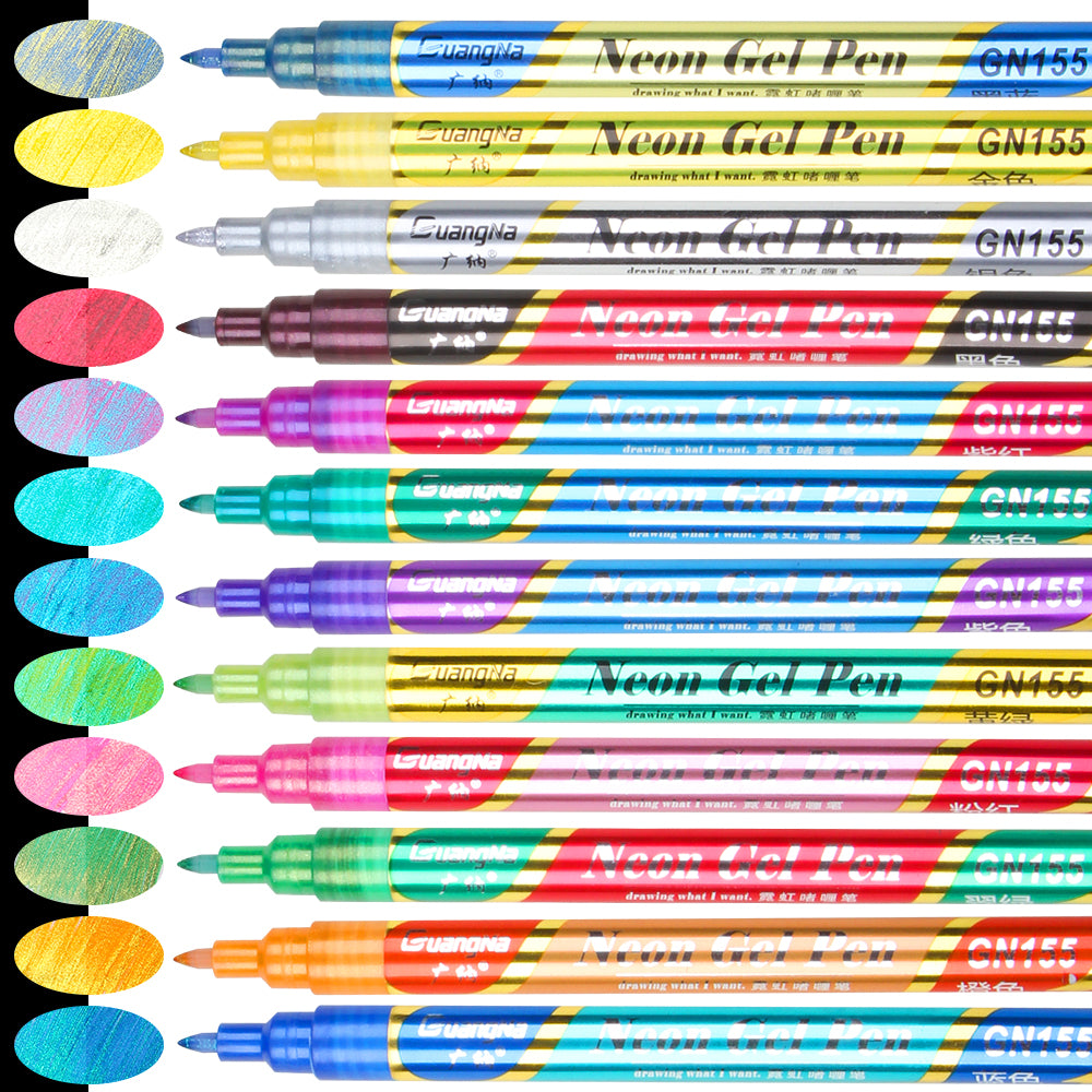 Super Glitter Marker Set, 0.7 mm Tip Glitter Pens Shiny for Coloring, Drawing, D