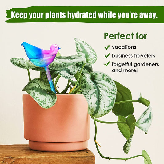 Glass Plant Self Water Bulbs 3PCS Purple Blue Gradient Iridescent Pearl Colorful