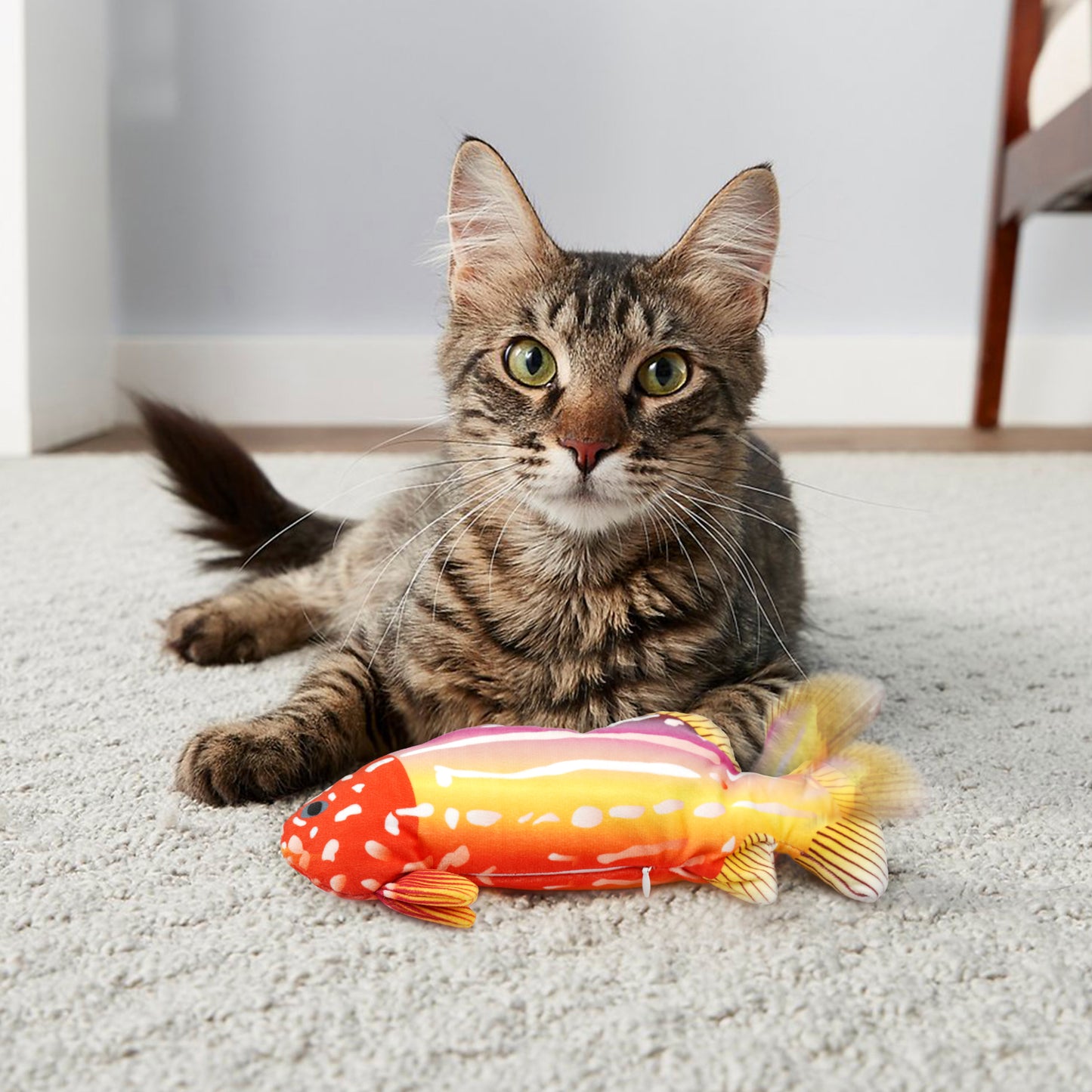 Tropical Fish Realistic Floppy Catnip Plush Cat Toy Sensor Touch Activate