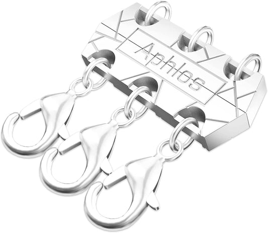 Necklace Layering Clasps Silver Layered Necklace Clasp Multiple Strands Jewelry