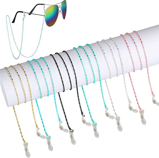 Eyeglasses Sunglasses Holder Strap Cords 6PCS Metal Copper Retainers Microfiber