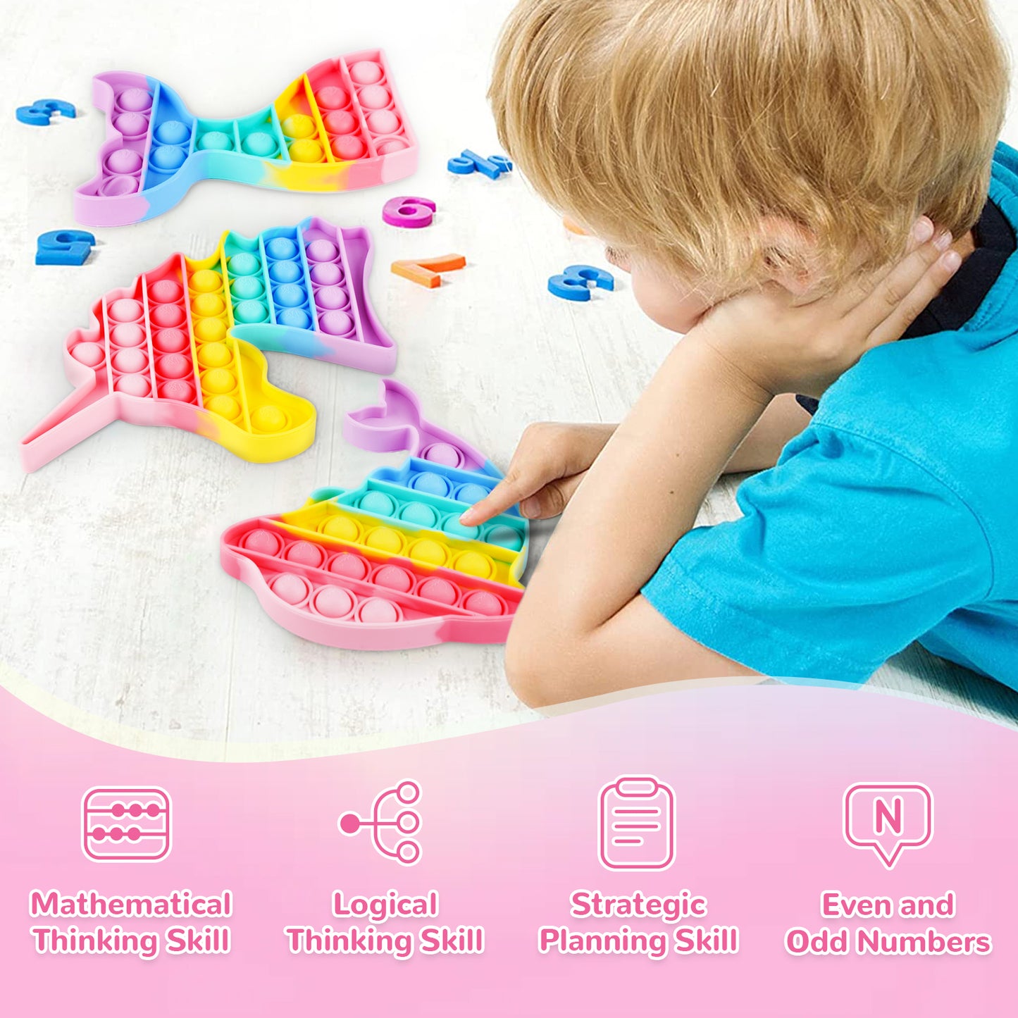 3-Pack Push Pop Bubble Fidget Sensory Toy Set, Fidget Toys for Anxiety Relief