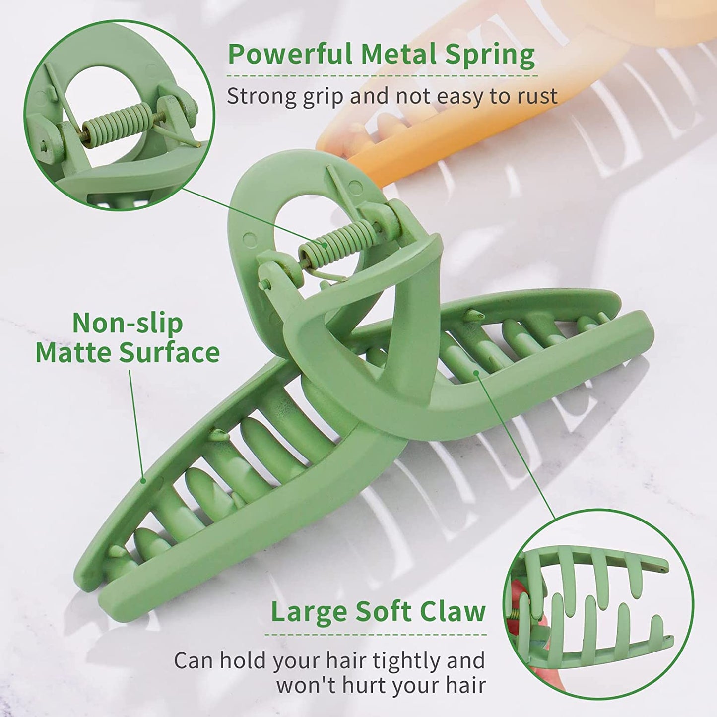 Hair Claw Clips 2 Style Banana Hair Cutout Claw Clip 12-Pack Non-Slip Hair Clamp