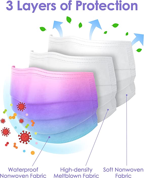 50PCS Fashion Disposable Adult Single Wrap Blue/Purple/Pink Multicolor Gradient