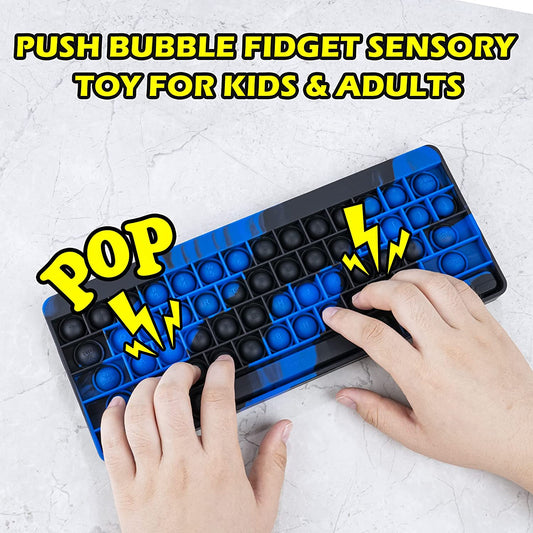 Silicone Keyboard Letters Bubble Push Pop Fidget Sensory Toy Big 10.6"x4.3" Soft