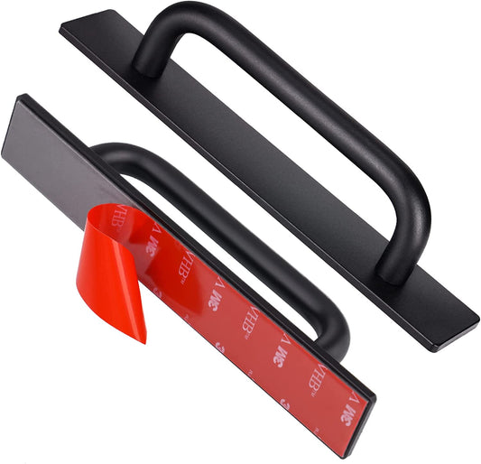 Adhesive Cabinet Door Handles 6 Inch 2PCS Handle Pulls Cabinet Kitchen Pulls BLK