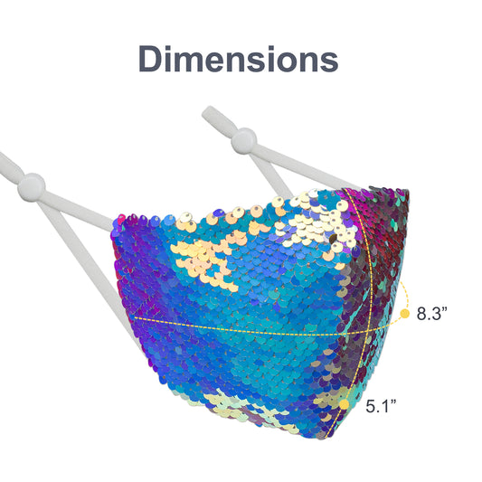 2-Pack Fashion Reversible Two-Tone Mermaid Glitter Sequins Fabric Washable Prote