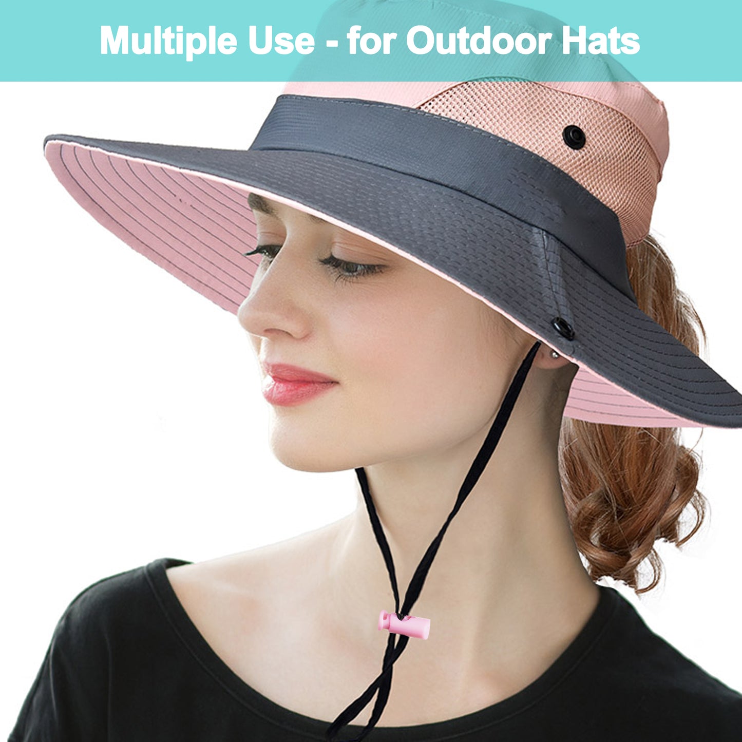 Ear Loop Cord Lock 100PCS 10 Colors Plastic Spring-Loaded Sliding Adjustment, R