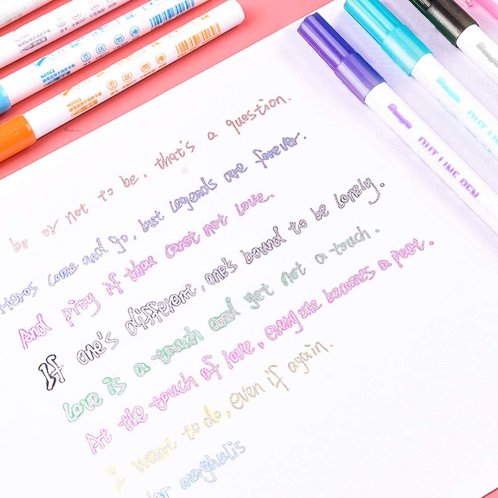 Super Squiggles Self-outline Metallic Markers, Double Line Pen Journal Pens