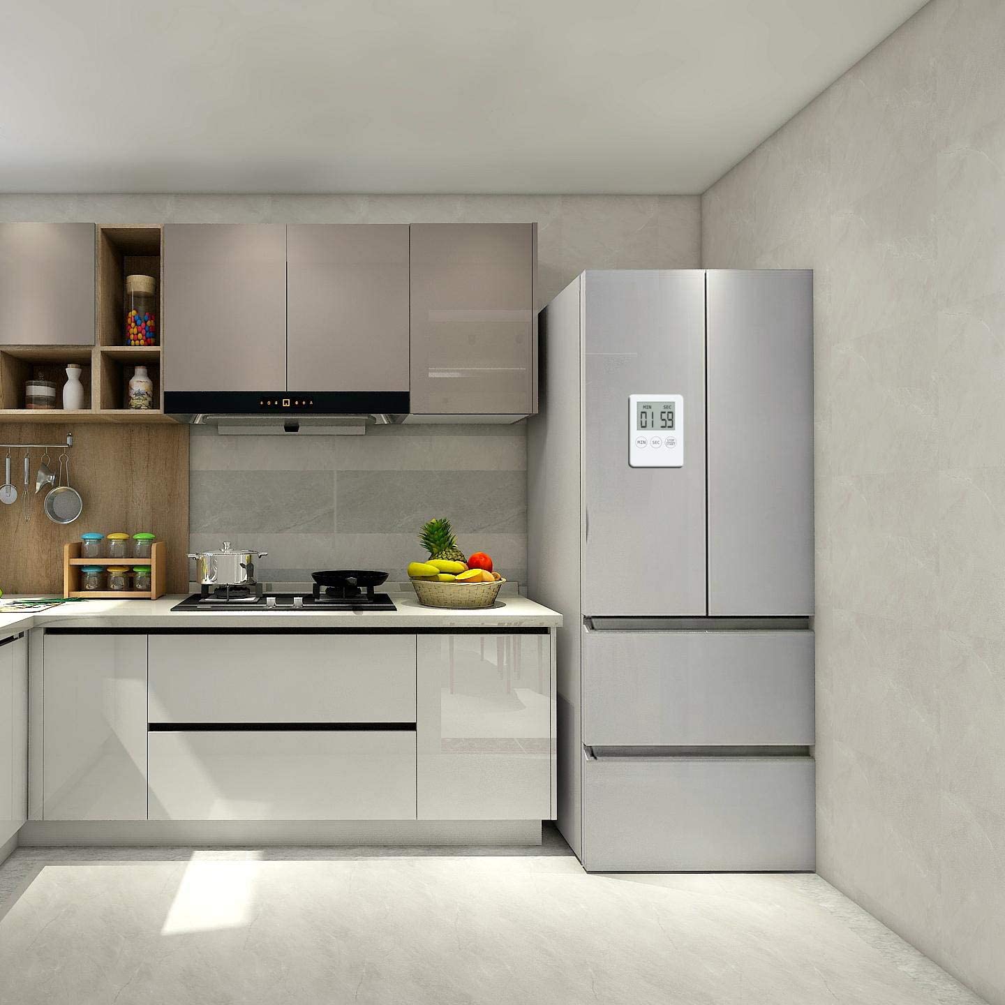 Ultra Slim Kitchen Timer, Thin Small Digital Mini Cooking Timer with Alarm