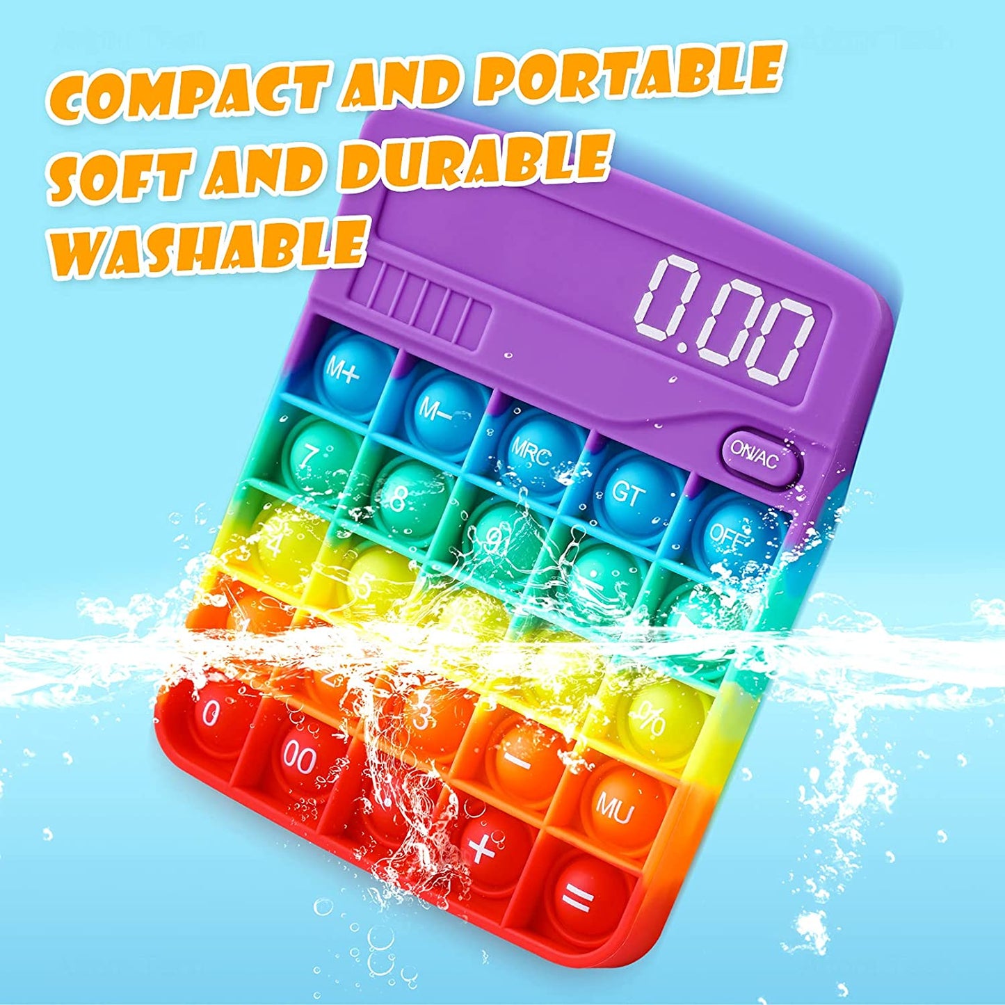 Calculator Multicolor Silicone Bubble Popper Fidget Sensory Toy Soft Pop Novelty