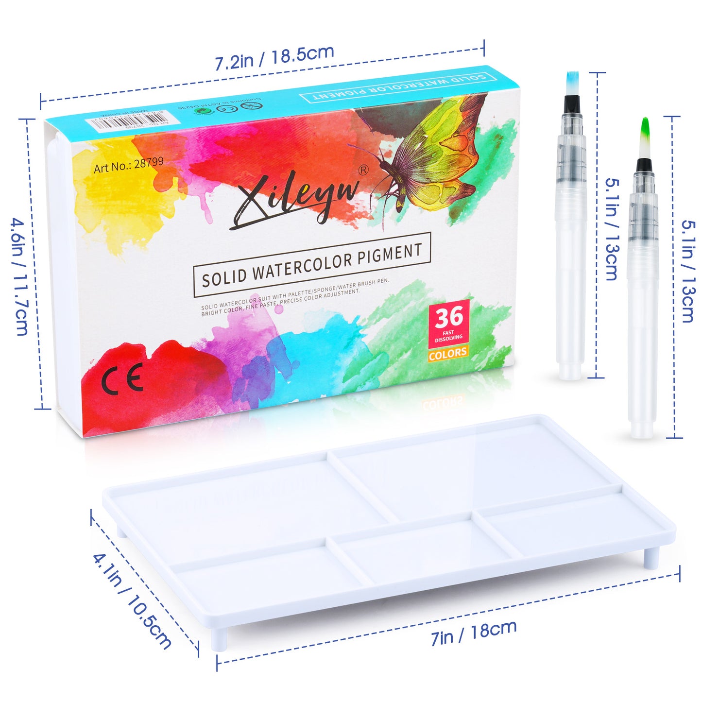 36 Colors Watercolor Paint Set with Portable Watercolor Palette for Kids Child