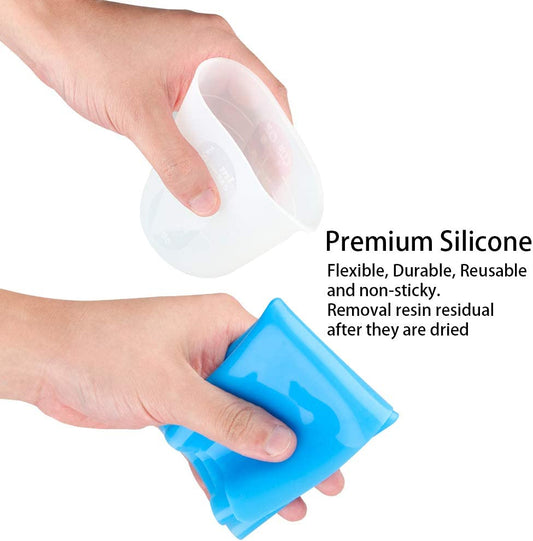 Reusable Silicone Resin Mixing Tool Set Smooth Silicone Mat Pad Measuring Cups