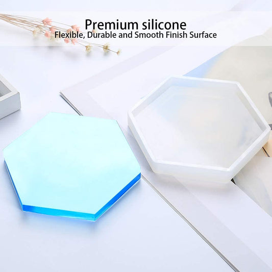 Hexagon Silicone Resin Molds 3PCS Coaster Phone Album, Desktop Decor Decoration