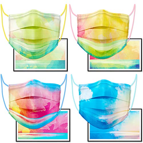 60PCS Disposable Fashion Watercolor Wash Art Painting Print 4 Themes Multi-Colo