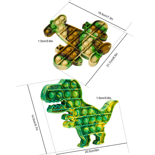 2PCS Push Pop Bubble Fidget Sensory Toy Set, Fidget Toys for Stress Anxiety Re