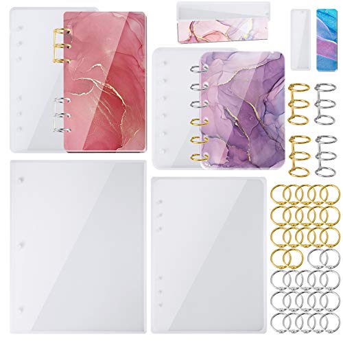 Notebook Cover Resin Silicone Molds A4,A5,A6,A7 Bookmark 40 Loose Binder Ring