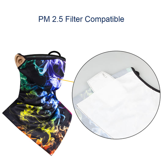 FREE 20PCS Carbon Filters, 2-Pack Protective Neck Gaiter, Seamless Men Women Ea