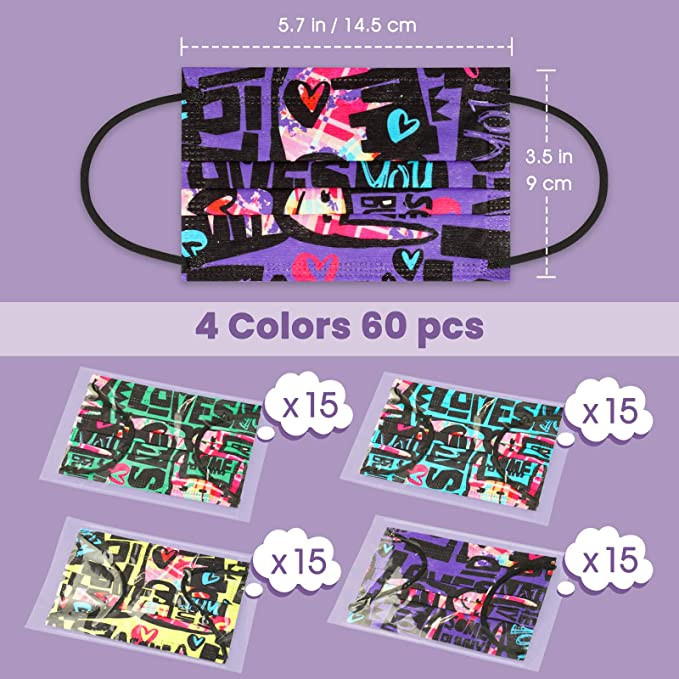 Kids Punk Stylish Disposable 60 Rock Rabbit Individual Wrap 3-Layer