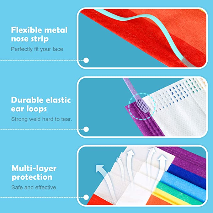 60PCS Disposable Adult Unisex Rainbow Colors Individually Packaged Light Soft