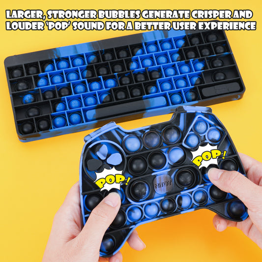 2PCS Push Pop Bubble Silicone Fidget Sensory Toys Keyboard+Game Controller