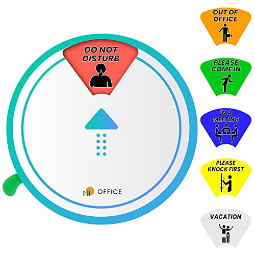 NiOffice Office Privacy Sign 6" Diameter Round with Magnet 6-In-1 PLEASE KNOCK F