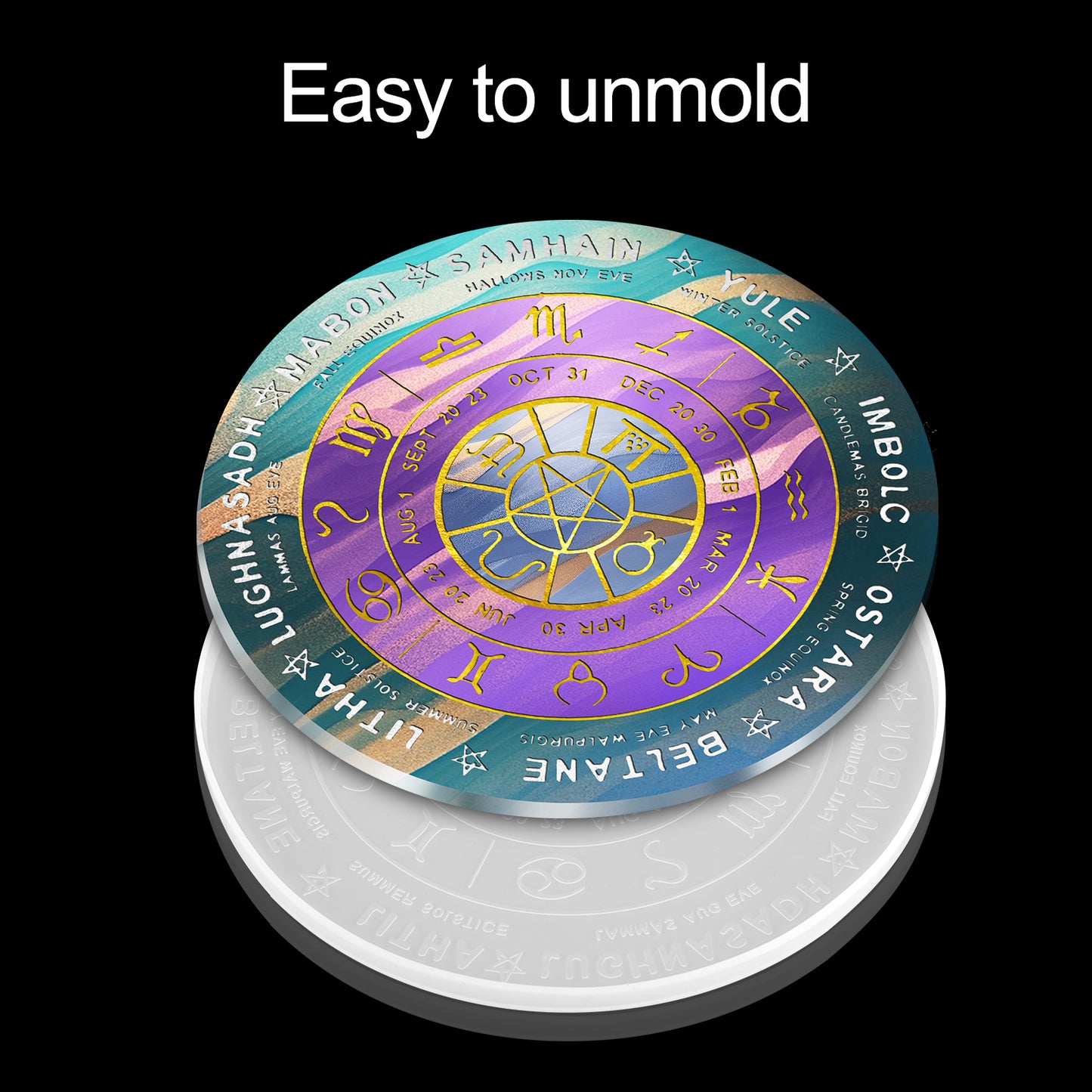Epoxy Resin Silicone Molds DIY Casting Rune Stone Pendant Zodiac Constellation