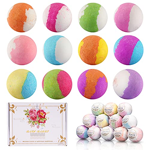 Bath Bomb 12PCS Gift Box Handmade Fizzies 2.5oz Pure Natural Essential Oil Shea
