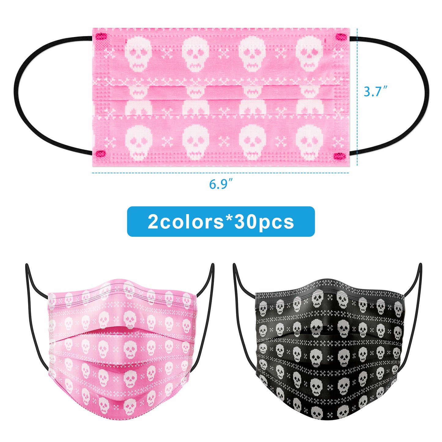 60PCS Disposable Protective Fashion Skull Crossbones Knitted Sweater Pattern Co