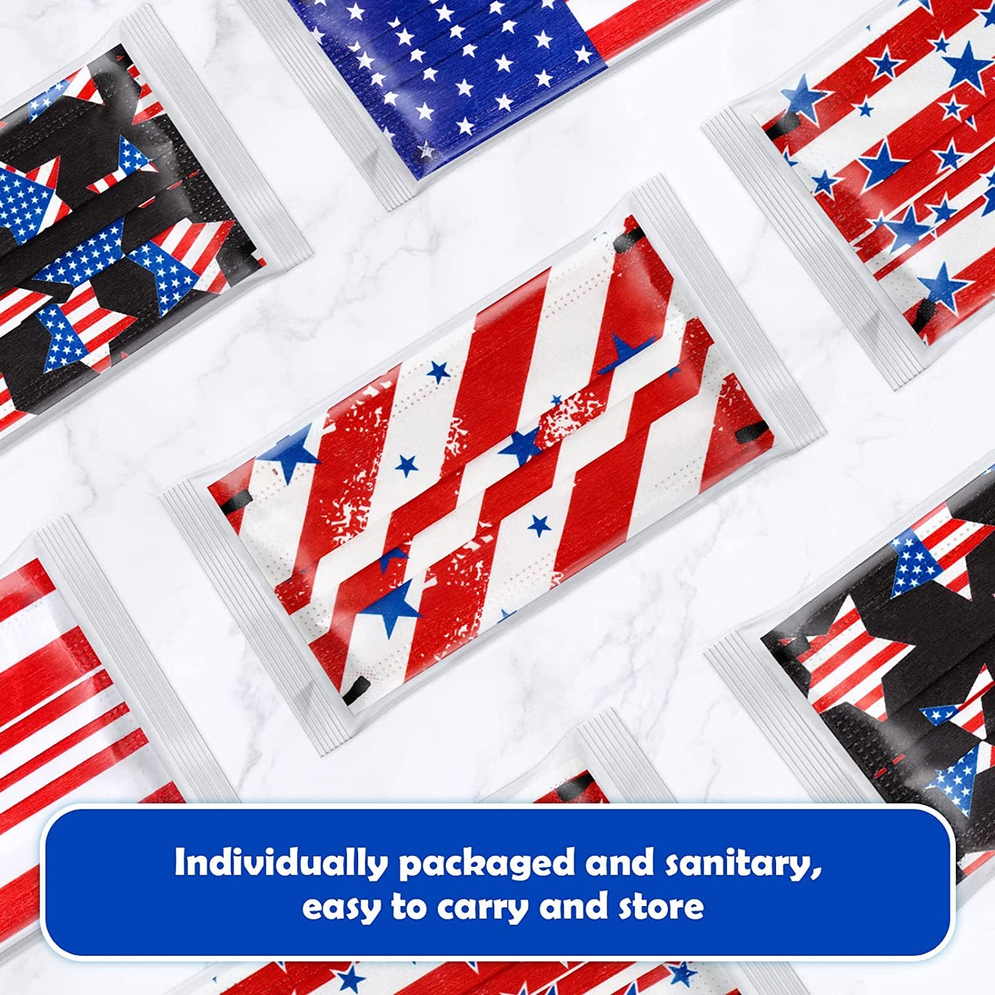 Adult USA Flag Protect Disposable 60PCS Breathable Skin Friendly Individual Wrap