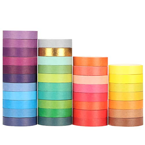Colorful Washi Tape Assorted Pure Colors DIY Planner Craft Tape Paper Decoration