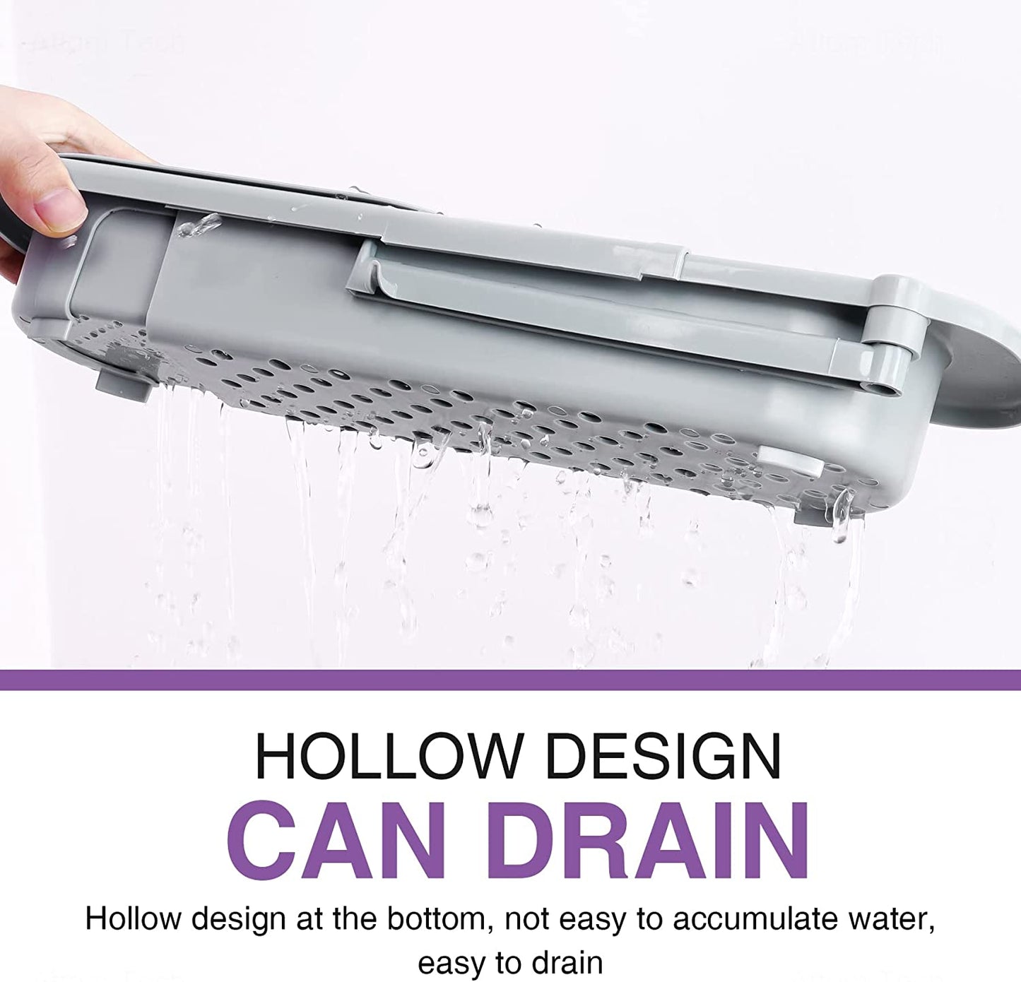 Adjustable Sink Holder w/ Sponge Kitchen Sink Organizer Rack Sponge Soap Holder