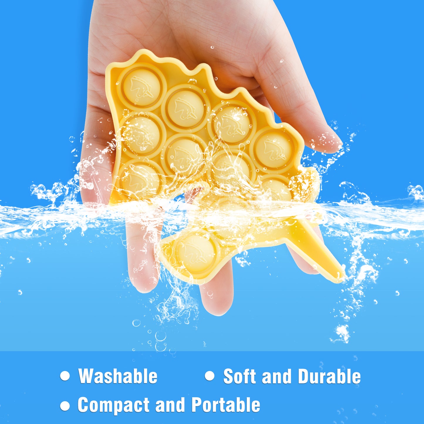 Fidget Pack 3PCS Unicorn Push Pop Bubble Fidget Toy Keychains, Anxiety Stress