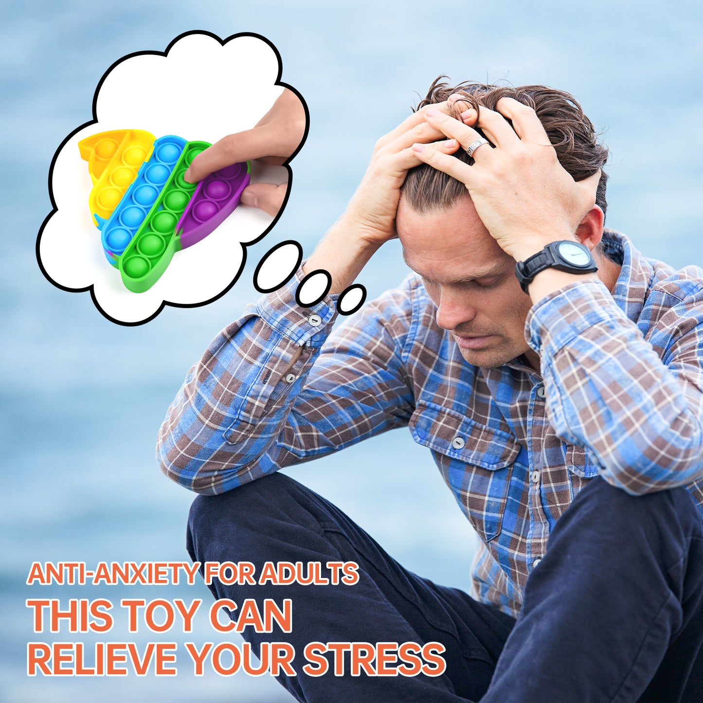 Fidget Pack Push Pop Bubble Fidget Sensory Toy, Fidget Toys for Stress Relief