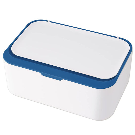Sealed Wet Wipe Dispenser with Lid Large Capacity Baby Wipe Storage Box (Blue)
