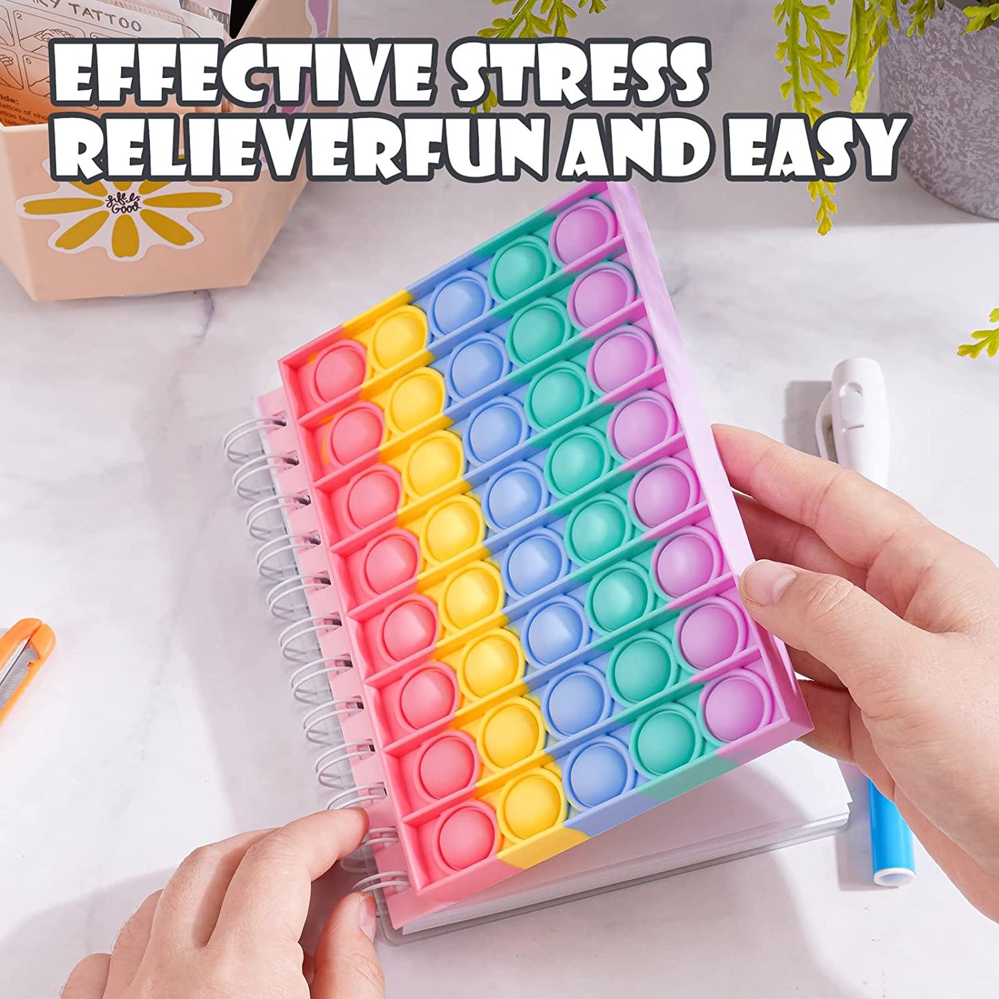 Push Pop Bubble Notebook Fidget Sensory Toy A6 Journal 80 Sheet Silicone Notepad