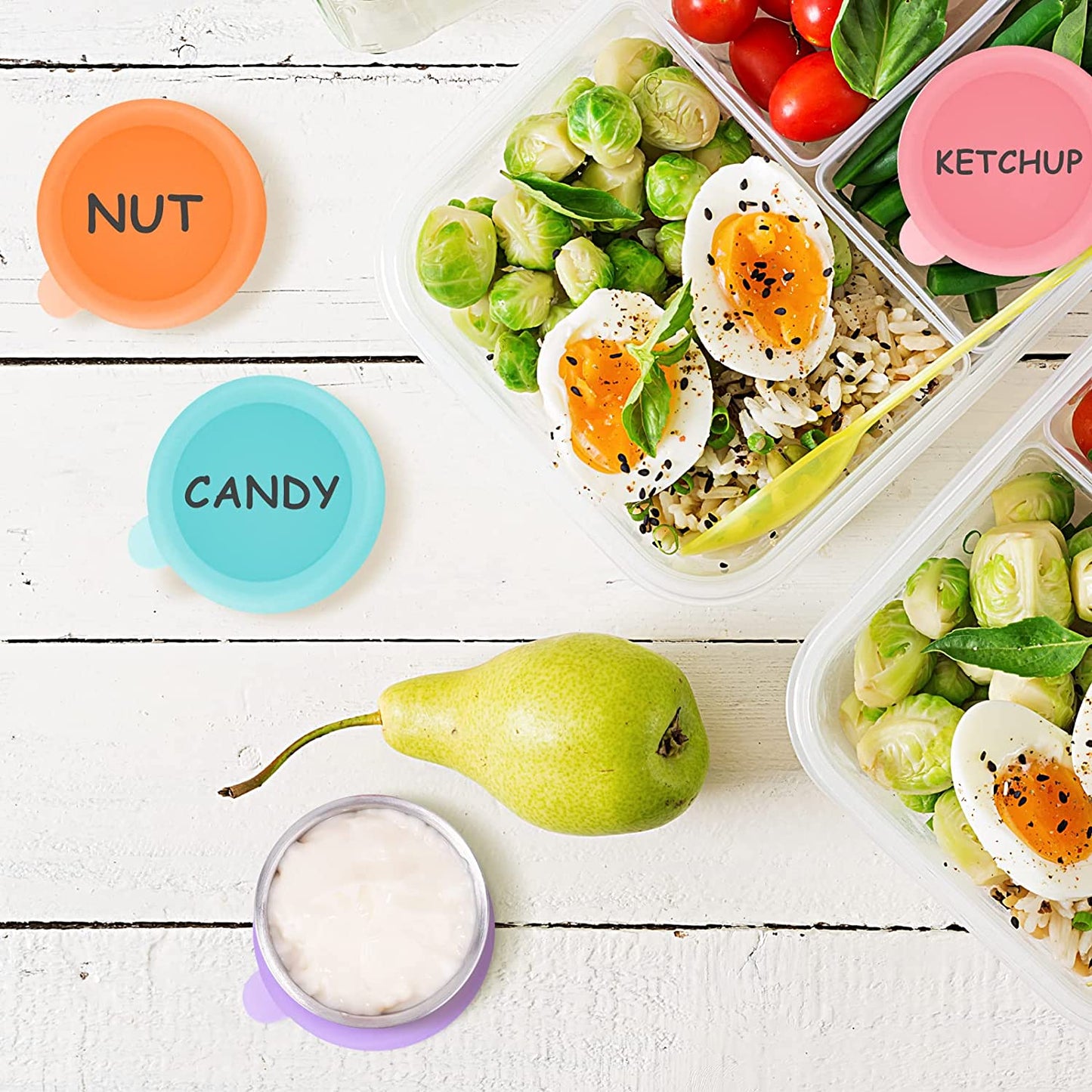 Salad Dressing Containers 8PCS 1.6oz Reusable Small Stainless-Steel Silicone Lid