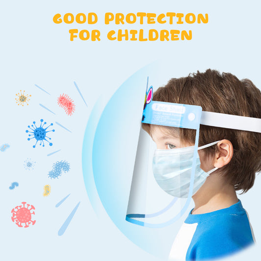 10PCS Kids' PET Reusable Clear Protective Safety Face Shields Assorted Designs f