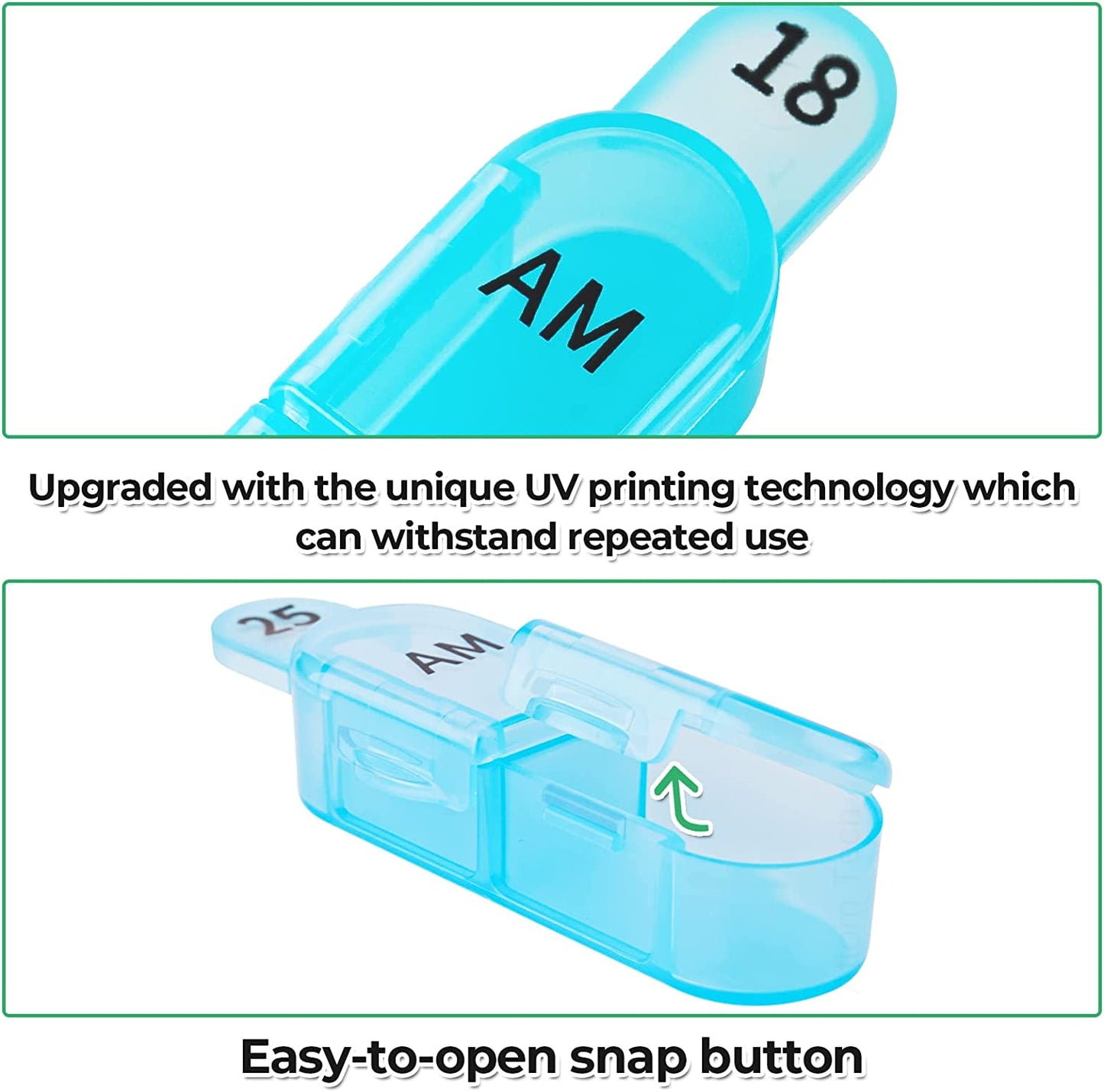 Monthly Pill Organizer Twice a Day 30-Day AM PM Organizer Morning Night 1 Month