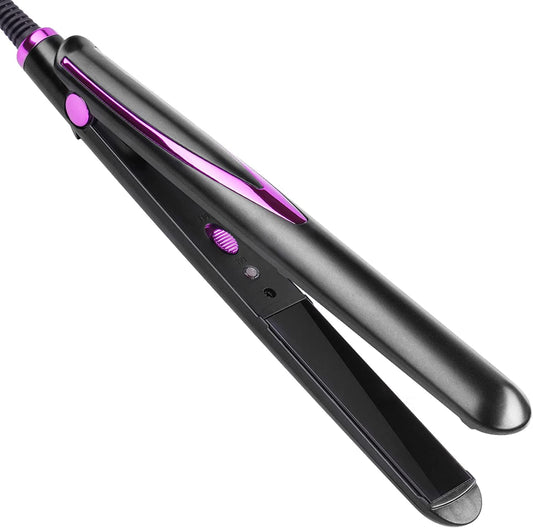 2-in-1 Hair Straightener Curler Ceramic Flat Iron Professional Multi-Styler Blk