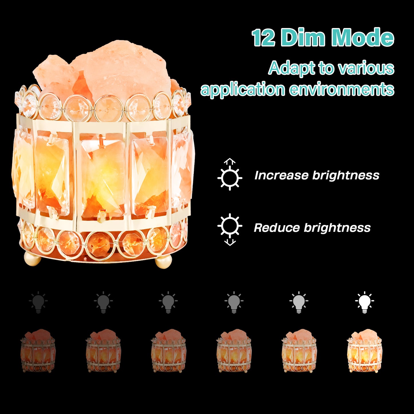 Himalayan 16 Colors Changing Crystal Salt Lamp Night Light, USB Mini Small Sal