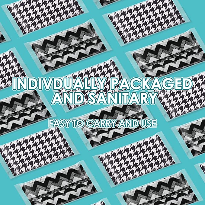 Disposable Seamless Modern Houndstooth Ikat Prints Black White 50PCS 2 Patterns