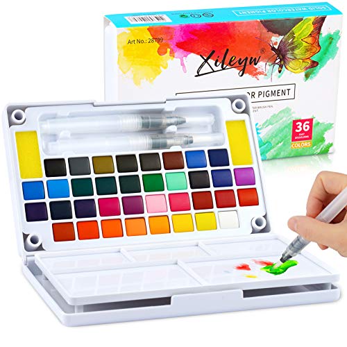 36 Colors Watercolor Paint Set with Portable Watercolor Palette for Kids Child