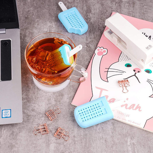 Silicone Tea Infuser 4PCS Loose Tea Steeper Cute Popsicle Ice Cream Tea Strainer