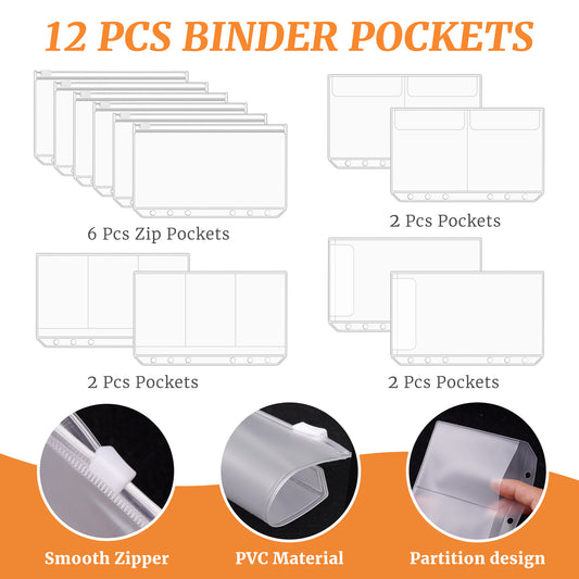 A6 PU Leather Budget Binder Journal Kit, Laptop Case Elastic Band Loose Leaf P