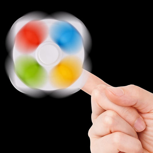 2PCS 2-in-1 Simple Pop Bubble Fidget Spinners with Lanyards (12-Bubble + 4-Bub