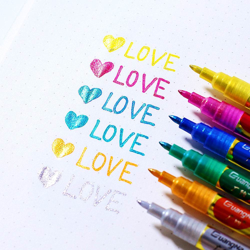 Super Glitter Marker Set, 0.7 mm Tip Glitter Pens Shiny for Coloring, Drawing, D