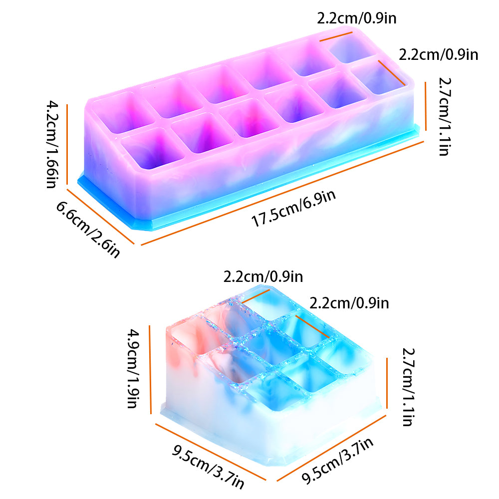 DIY Silicone Epoxy Resin Mold 2-Sizes Multi-Slot Organizers Casting Molds for
